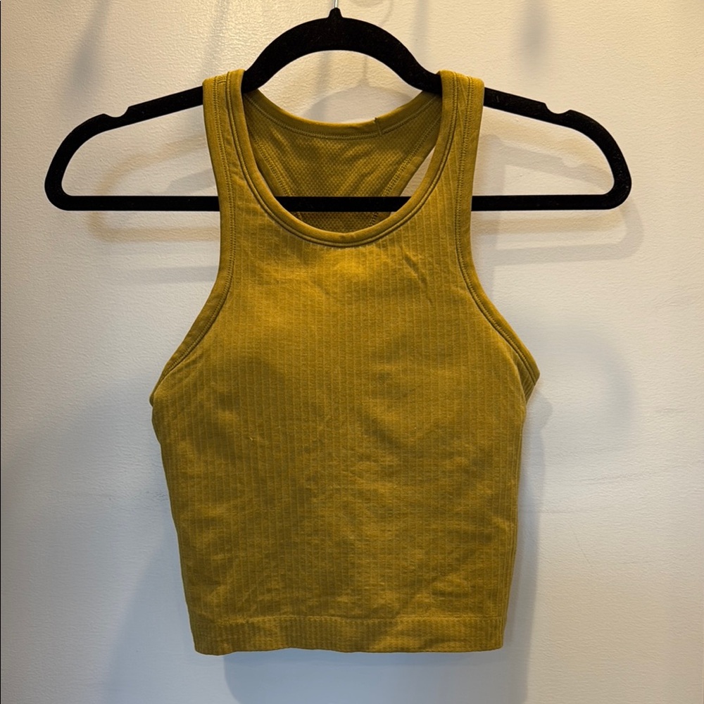 Lululemon Mustard Yellow Ribbed Tank Top